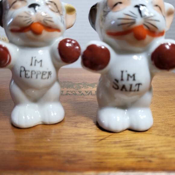 Vintage Ceramic Bonzo Dog I'm Salt I'm Pepper Shakers - Picture 12 of 14